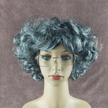 Perika kratka kovrčava kosa, jednostavan stil, model 1, materijal kose: žica s normalnom temperaturom