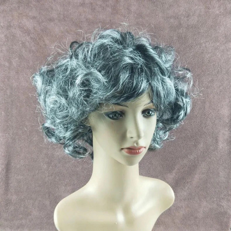 Perika kratka kovrčava kosa, jednostavan stil, model 1, materijal kose: žica s normalnom temperaturom