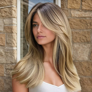 Perucă cu stil natural, franjă de tip opt, fibre rezistente la temperaturi înalte, model Yx-319