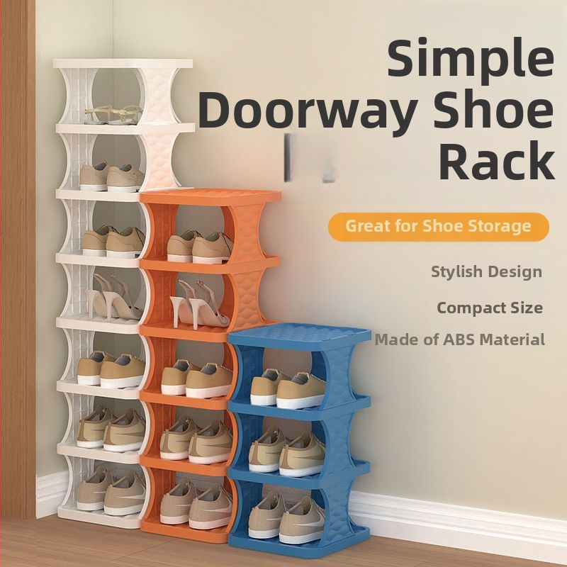 Raft pentru pantofi din plastic, multietajat, pliabil, stil simplu și modern