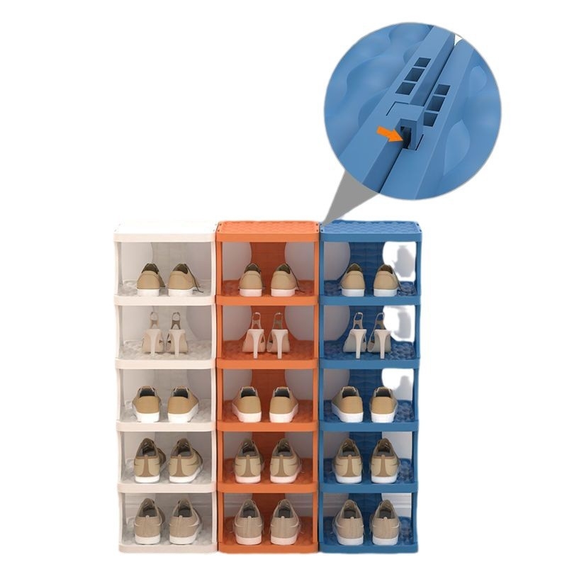 Raft pentru pantofi din plastic, multietajat, pliabil, stil simplu și modern