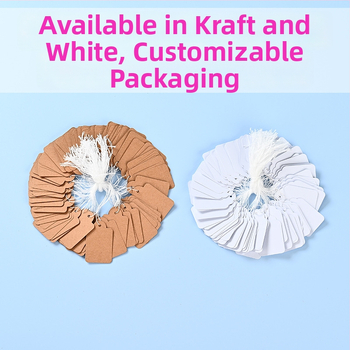 Dárková etiketa z kraft papiera s bavlneným šňúrkou, možné ručné písanie pre označovanie a číslovanie, personalizácia k dispozícii, farebný offset tlač, 500 ks