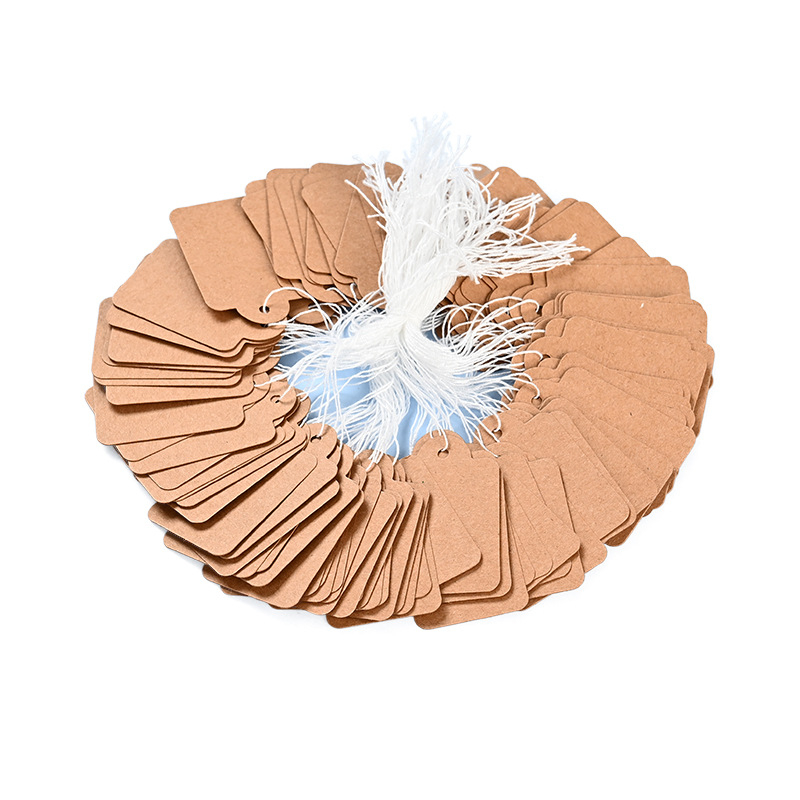 Etichetă cadou din hârtie kraft, cu sfoară de bumbac, scriere manuală posibilă, personalizare disponibilă, imprimare offset color, 500 buc.