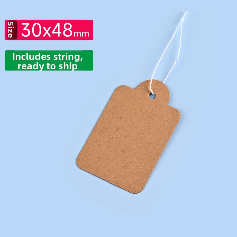 Dárková etiketa z kraft papiera s bavlneným šňúrkou, možné ručné písanie pre označovanie a číslovanie, personalizácia k dispozícii, farebný offset tlač, 500 ks