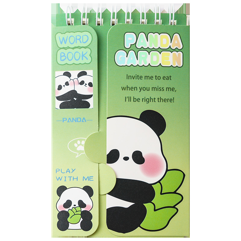 MOYL Panda džepni bilježnica — s labavim listovima, papirnata korica, 80 g/m² sirovina od drvne pulpe, 1–50 stranica, sladak japansko-korejski stil