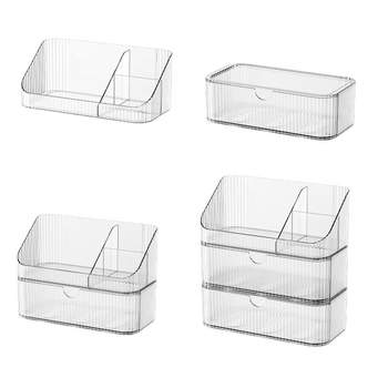 Cutie de depozitare pentru cosmetice din PET cu separatoare, design modern minimalist, pentru baie și dormitor, modele JW3215 JW3216