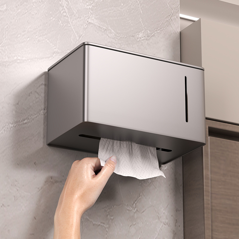 Raft de perete pentru cutie de hârtie igienică – stil modern minimalist, oțel carbon, model 022, impermeabil, multifuncțional