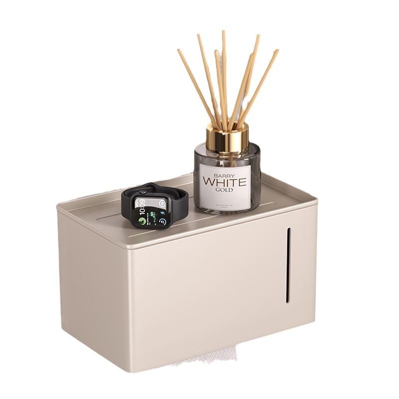 Raft de perete pentru cutie de hârtie igienică – stil modern minimalist, oțel carbon, model 022, impermeabil, multifuncțional