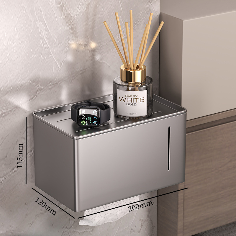 Raft de perete pentru cutie de hârtie igienică – stil modern minimalist, oțel carbon, model 022, impermeabil, multifuncțional