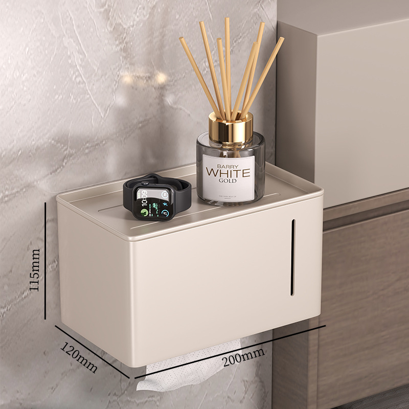 Raft de perete pentru cutie de hârtie igienică – stil modern minimalist, oțel carbon, model 022, impermeabil, multifuncțional