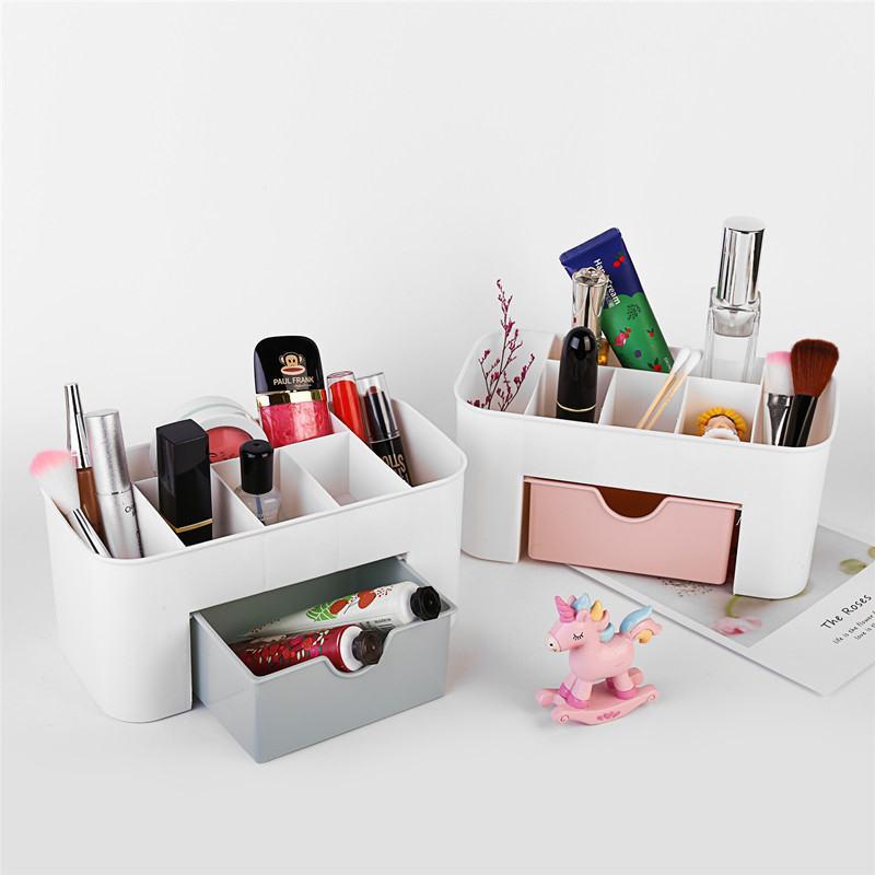 Cutie cosmetică din plastic cu sertare pentru bijuterii și machiaj, model YX-004, material PP, organizator multifuncțional de birou