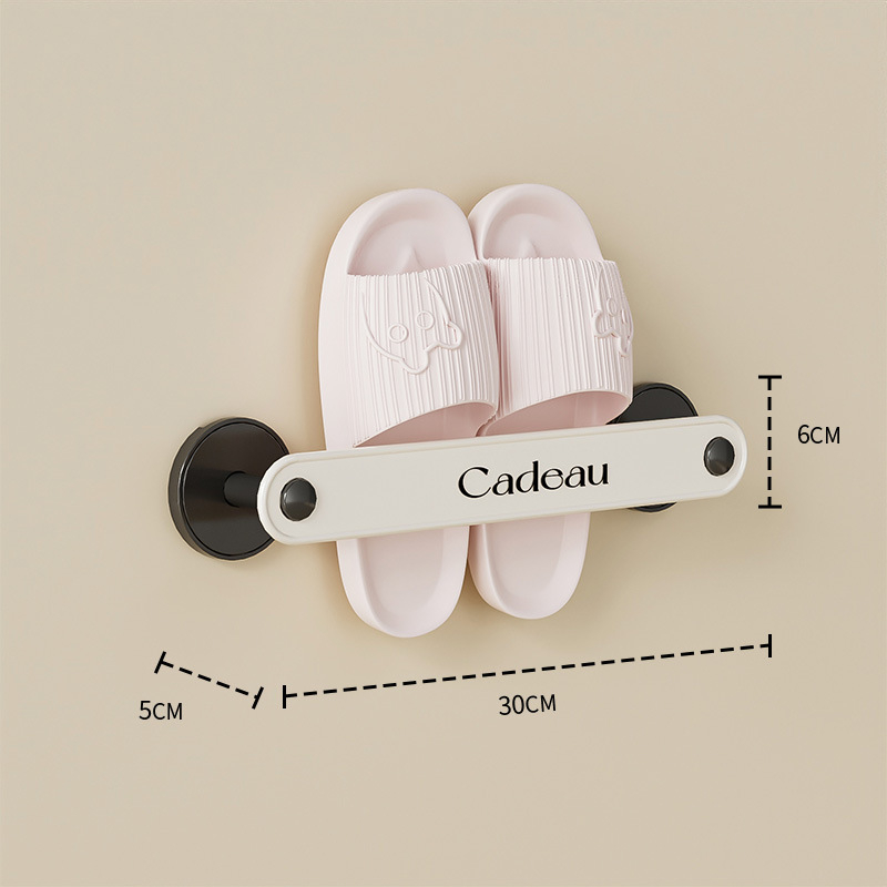 Raft pentru papuci de baie - fără găuri, agățat pe perete, din plastic, 1 nivel, baie