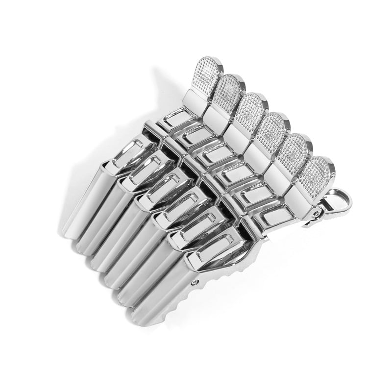 електроплатиран крокодилен щип за коса с дълга уста, за разделяне на кичури при боядисване и къдрене