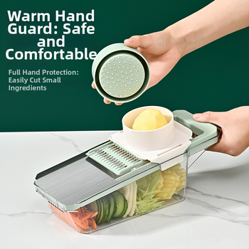 Viacúčelový krájač zeleniny z ABS + nerezovej ocele; moderný štýl; všestranný kuchynský nástroj