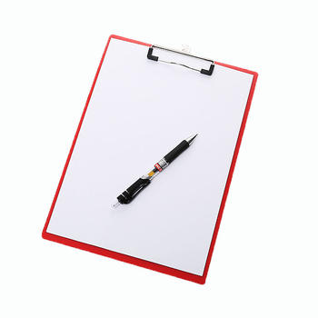 Clipboard din plastic cu clemă netedă, clemă plată de 10 cm, grosime placă 1,6 mm, logo imprimat