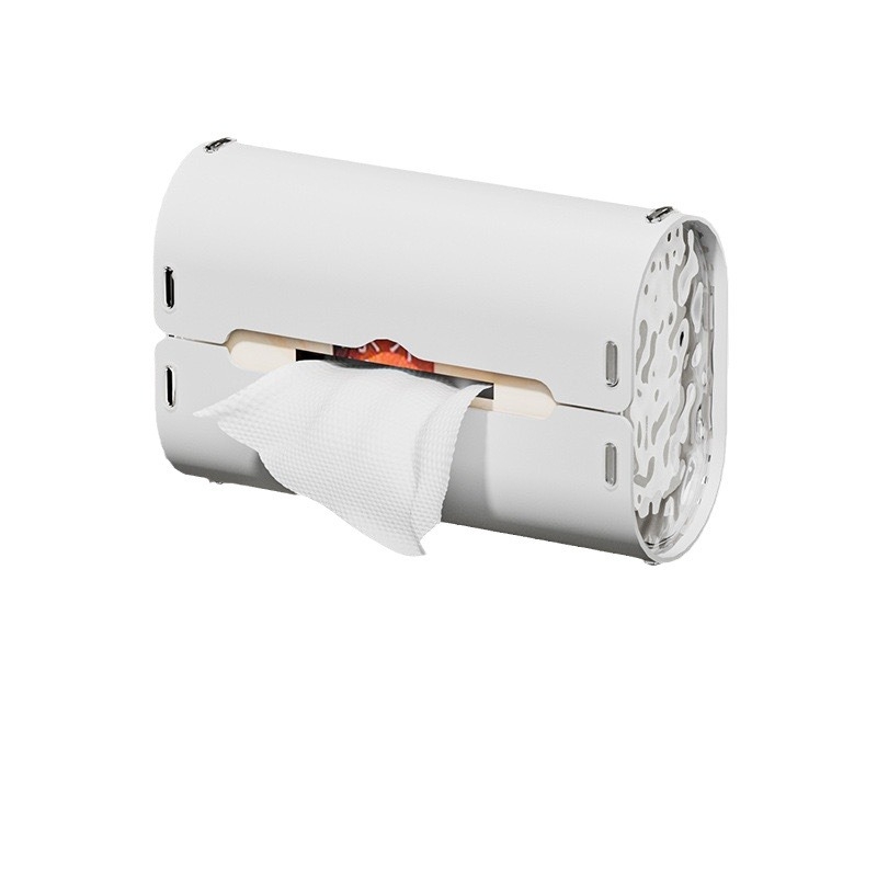 Cutie de șervețele cu ventuză, montată pe perete – recipient din plastic, multifuncțional pentru baie, bucătărie și mașină, cu șervețele detașabile, stil modern minimalist