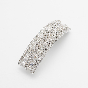 Clip de păr cu mărgele din rhinestone, design floral, prindere Crocodile, placare electroplată