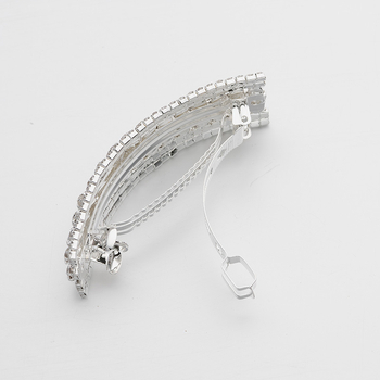 Clip de păr cu mărgele din rhinestone, design floral, prindere Crocodile, placare electroplată