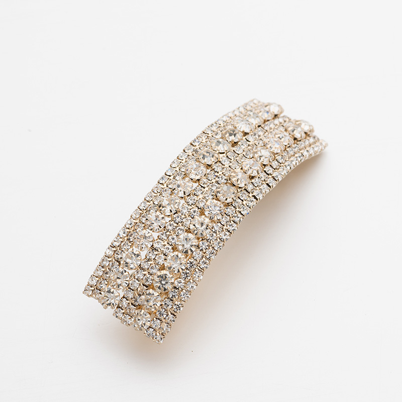 Clip de păr cu mărgele din rhinestone, design floral, prindere Crocodile, placare electroplată