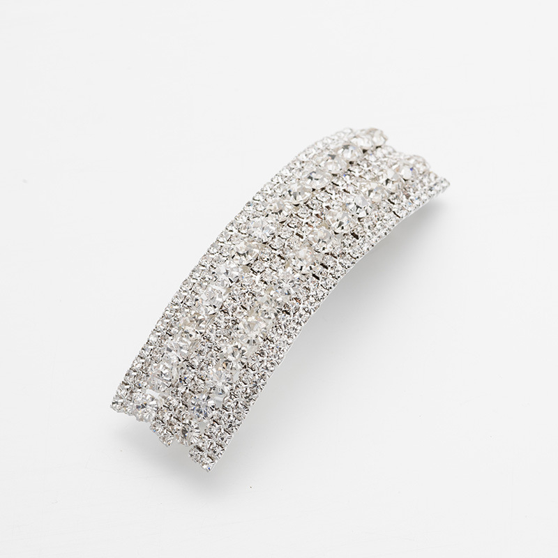 Clip de păr cu mărgele din rhinestone, design floral, prindere Crocodile, placare electroplată