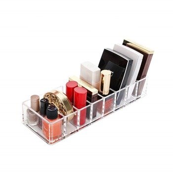 Organizator de machiaj pentru birou cu separatoare, material PS, capacitate 1 L, compartimente multiple pentru cosmetice și cabluri