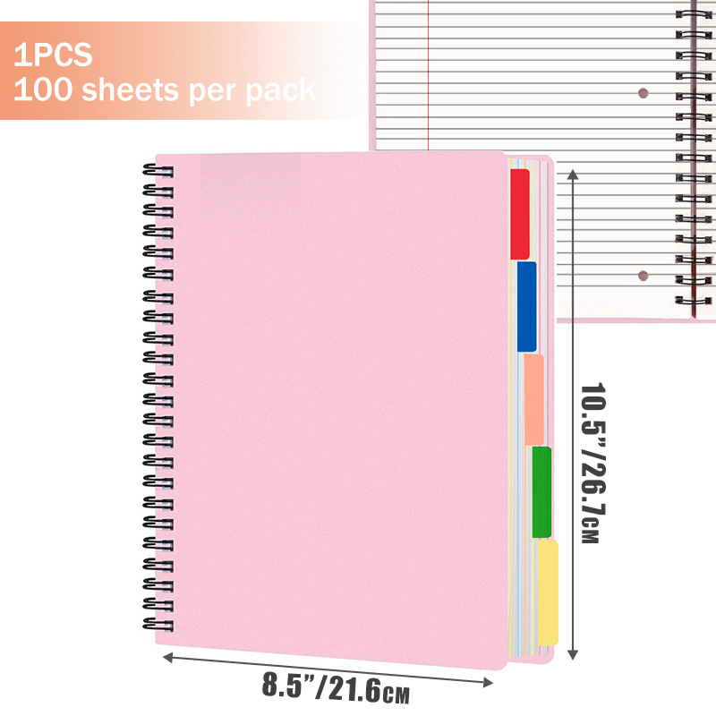 Spiralni bilježnica s odvojivim stranicama, model HX-PP, 150 listova, papir 100 g, mogućnost prilagodbe