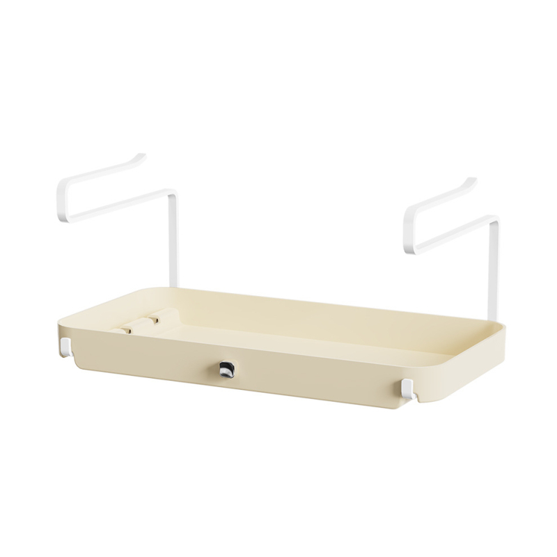 Organizator de perete pentru hârtie igienică și prosoape, cu raft, montaj cu ventuză, plastic, un nivel