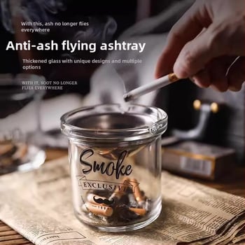 Stakleni pepelnjak s oblikom lijevka, sprječava rasipanje pepela i miris dima, s odlagalištem za pohranu