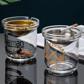 Stakleni pepelnjak s oblikom lijevka, sprječava rasipanje pepela i miris dima, s odlagalištem za pohranu