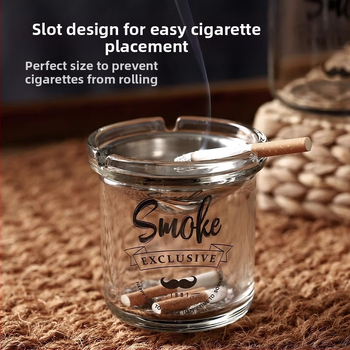 Stakleni pepelnjak s oblikom lijevka, sprječava rasipanje pepela i miris dima, s odlagalištem za pohranu