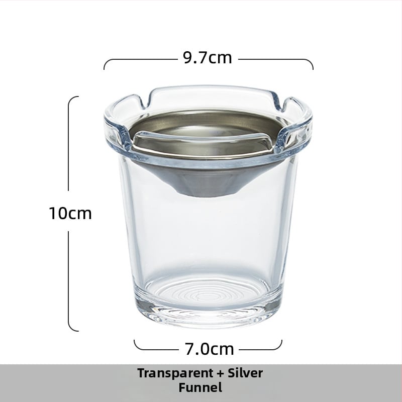 Stakleni pepelnjak s oblikom lijevka, sprječava rasipanje pepela i miris dima, s odlagalištem za pohranu