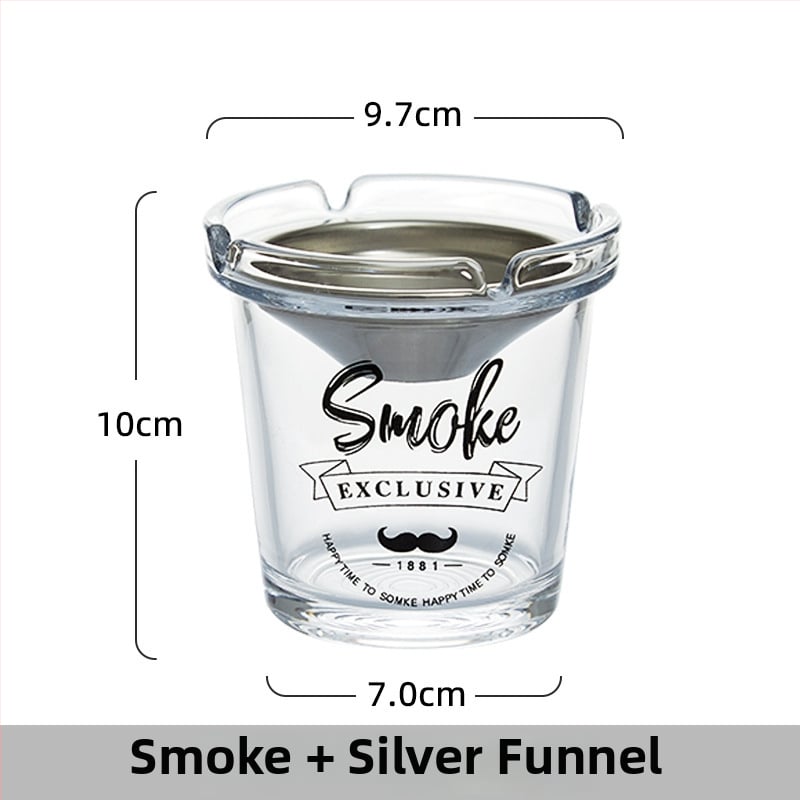 Stakleni pepelnjak s oblikom lijevka, sprječava rasipanje pepela i miris dima, s odlagalištem za pohranu