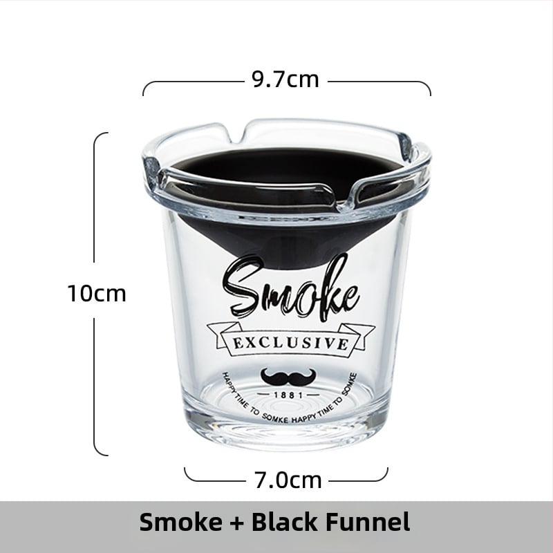 Stakleni pepelnjak s oblikom lijevka, sprječava rasipanje pepela i miris dima, s odlagalištem za pohranu