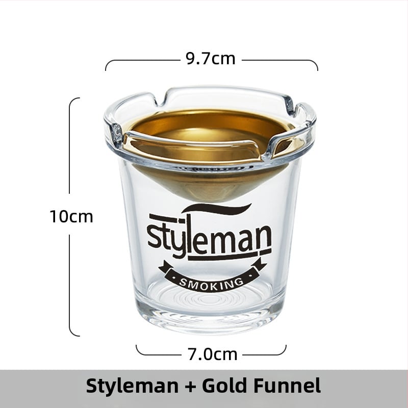 Stakleni pepelnjak s oblikom lijevka, sprječava rasipanje pepela i miris dima, s odlagalištem za pohranu