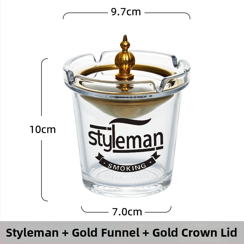 Stakleni pepelnjak s oblikom lijevka, sprječava rasipanje pepela i miris dima, s odlagalištem za pohranu