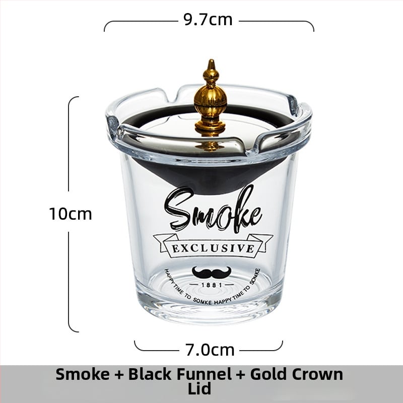 Stakleni pepelnjak s oblikom lijevka, sprječava rasipanje pepela i miris dima, s odlagalištem za pohranu