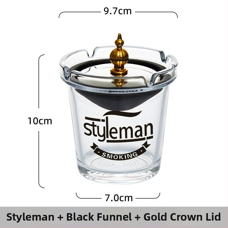 Stakleni pepelnjak s oblikom lijevka, sprječava rasipanje pepela i miris dima, s odlagalištem za pohranu