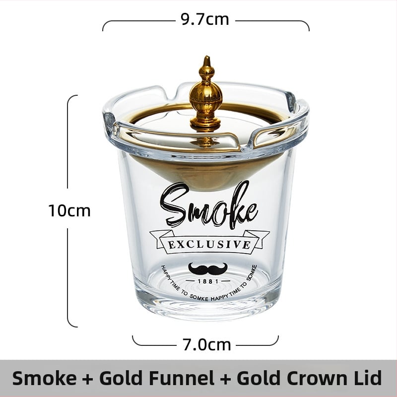 Stakleni pepelnjak s oblikom lijevka, sprječava rasipanje pepela i miris dima, s odlagalištem za pohranu