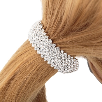 Clips de păr în stil coreean, cu mărgele din rhinestones, clemă crocodil, accesoriu pentru cap feminin, placare electrolitică, H011
