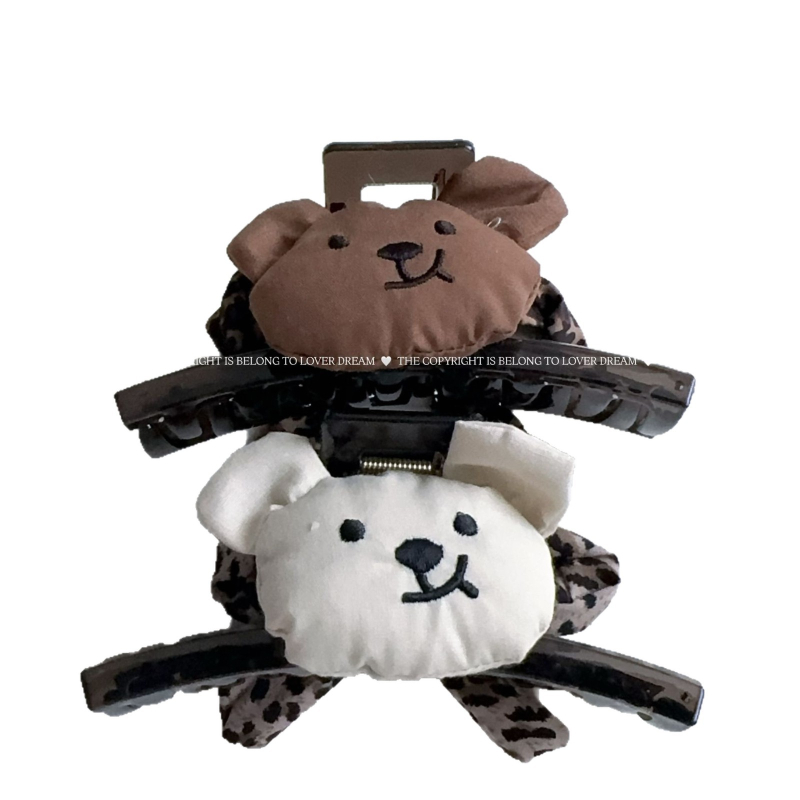 Clip de păr cu fundă leopard – prindere, lucrat manual, stil coreean, proaspăt și dulce, materiale mixte