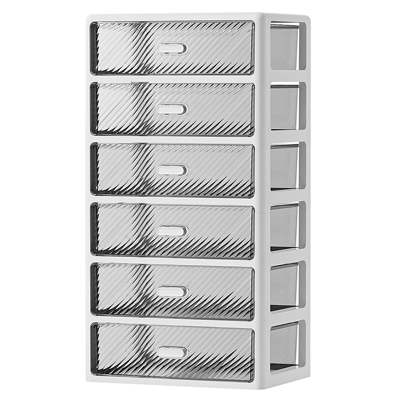 Átlátszó asztali tároló doboz többfiókos, egymásra rakható (PP műanyag, 35 rekesz)