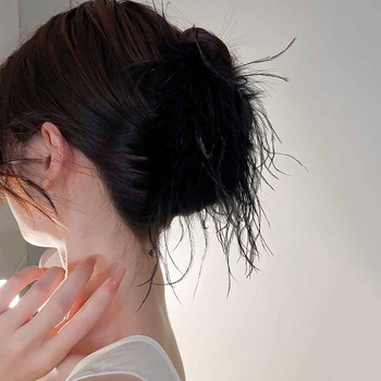 Clamă de păr cu pene, stil feather, fashion OL, prindere Grip