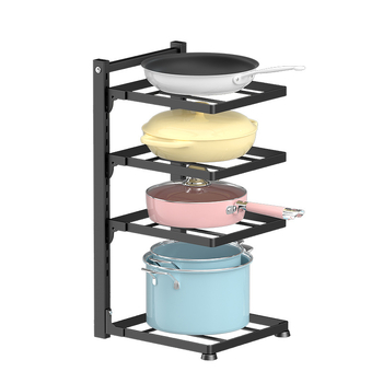 Raft de depozitare pentru vase în bucătărie, cu mai multe niveluri, etaje reglabile, din oțel carbon, multipurpose, stil modern minimalist
