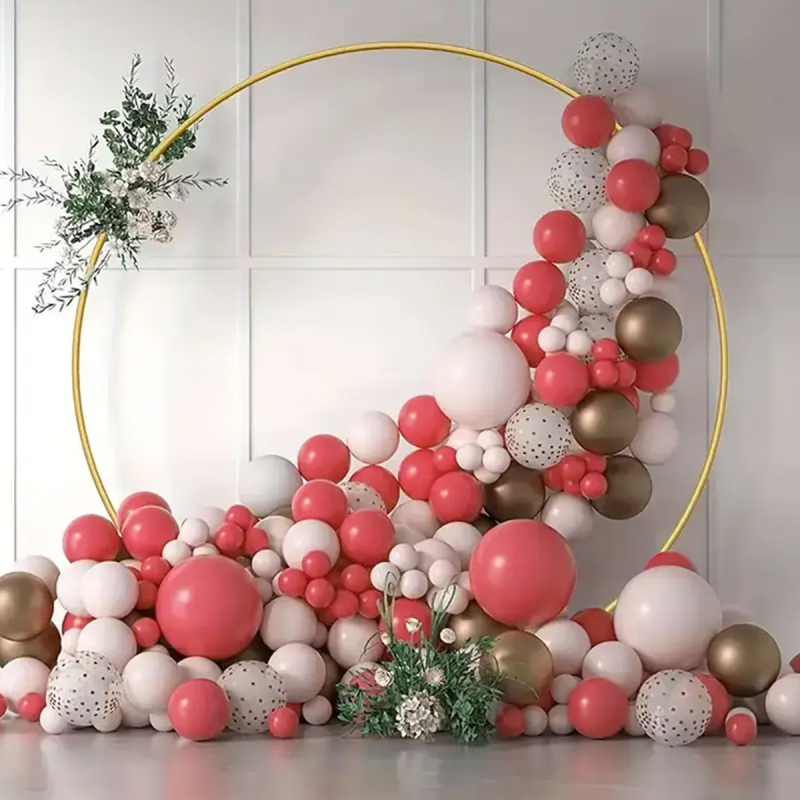 Kružni kovni svatbeni luk za pozadinu, prilagodljiv metalni okvir za svadbenu dekoraciju