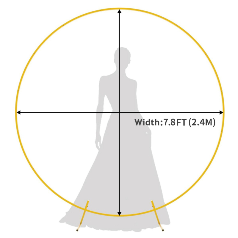 Kružni kovni svatbeni luk za pozadinu, prilagodljiv metalni okvir za svadbenu dekoraciju