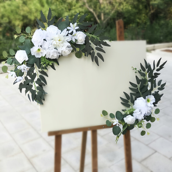 Mrs. hi Μπουκέτο μεταξωτών λουλουδιών για γαμήλια αψίδα, πίσω από την πλάτη καρέκλας και διακόσμηση τραπεζιού και σκάλας