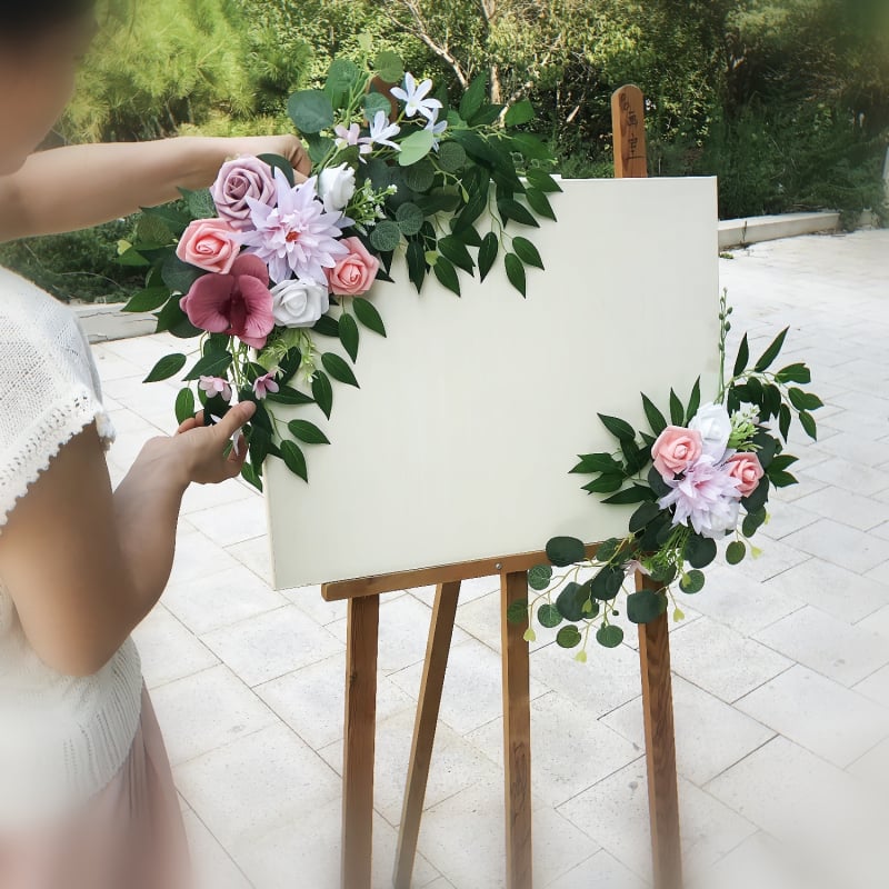 Mrs. hi Μπουκέτο μεταξωτών λουλουδιών για γαμήλια αψίδα, πίσω από την πλάτη καρέκλας και διακόσμηση τραπεζιού και σκάλας