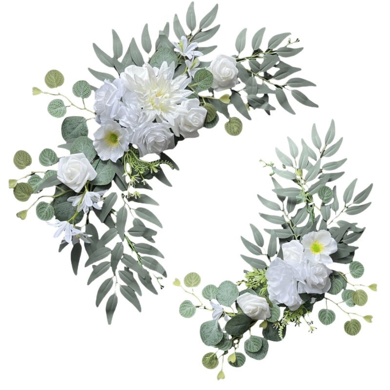 Mrs. hi Μπουκέτο μεταξωτών λουλουδιών για γαμήλια αψίδα, πίσω από την πλάτη καρέκλας και διακόσμηση τραπεζιού και σκάλας