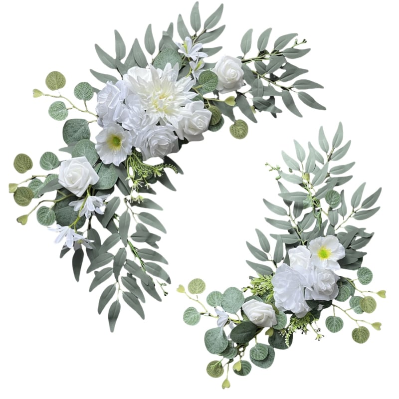 Mrs. hi Μπουκέτο μεταξωτών λουλουδιών για γαμήλια αψίδα, πίσω από την πλάτη καρέκλας και διακόσμηση τραπεζιού και σκάλας