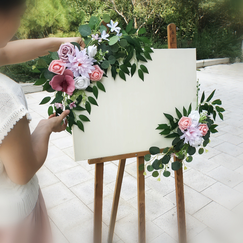 Mrs. hi Μπουκέτο μεταξωτών λουλουδιών για γαμήλια αψίδα, πίσω από την πλάτη καρέκλας και διακόσμηση τραπεζιού και σκάλας